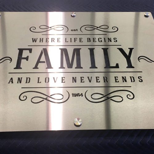Stainless Steel Family Laser Cut Signs